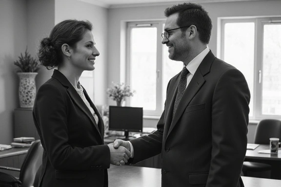 SilverGuard Insurance founders shaking hands at company founding