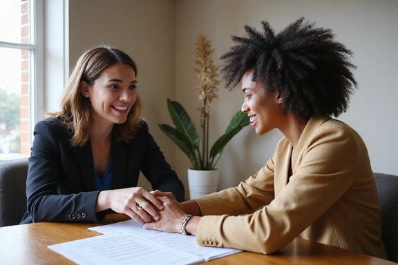 Customer service representative helping client