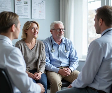 Senior couple visiting doctor